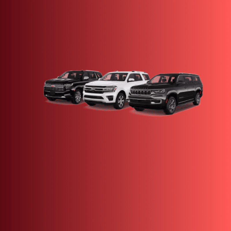 Drie premium SUV’s naast elkaar op witte achtergrond