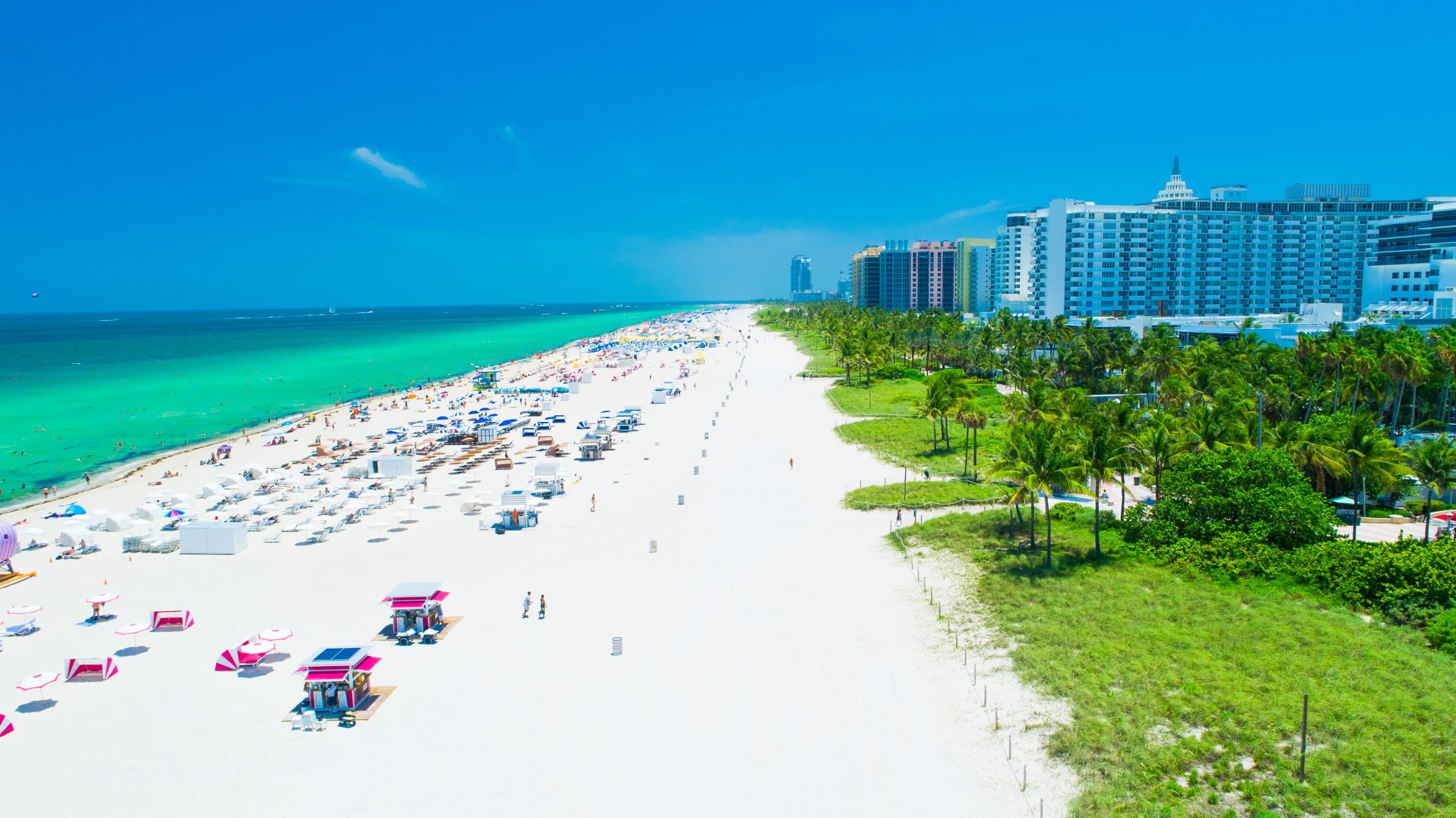 Luchtbeeld van South Beach in Miami, Florida